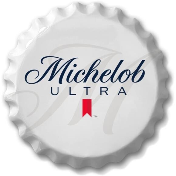 Michelob Ultra Beer Metal Bottle Cap Sign Garage Shop Bar Man Cave Outdoor LARGE - Picture 1 of 6